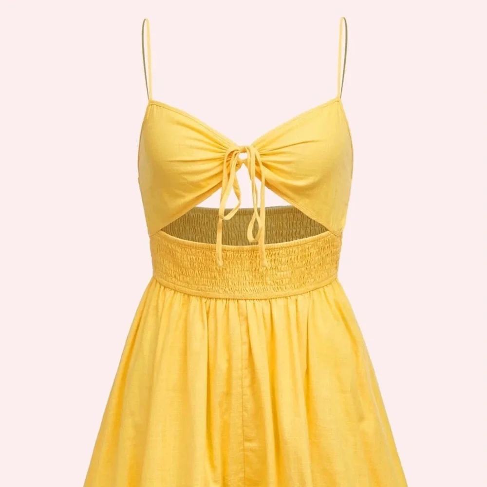 Shirted Waist Tie Front Cut Out Romper - Picture 1 of 3